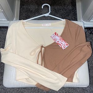 Split dye tie crop top